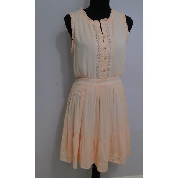 O'Neil Womens Soft Peach Solid Sleeveless Mini Dress Size M - New - Picture 11 of 11